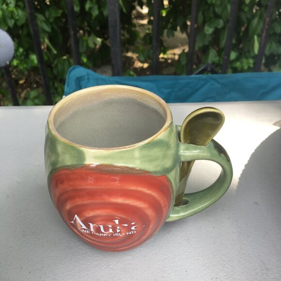 Hand crafted Aruba mug with spoon - NWT - Picture 1 of 5